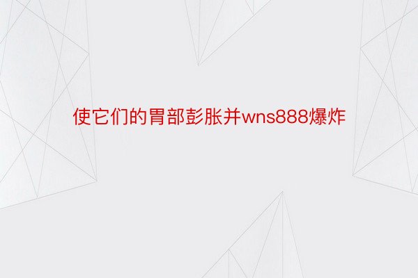 使它们的胃部彭胀并wns888爆炸