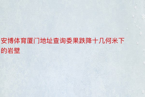 安博体育厦门地址查询委果跌降十几何米下的岩壁