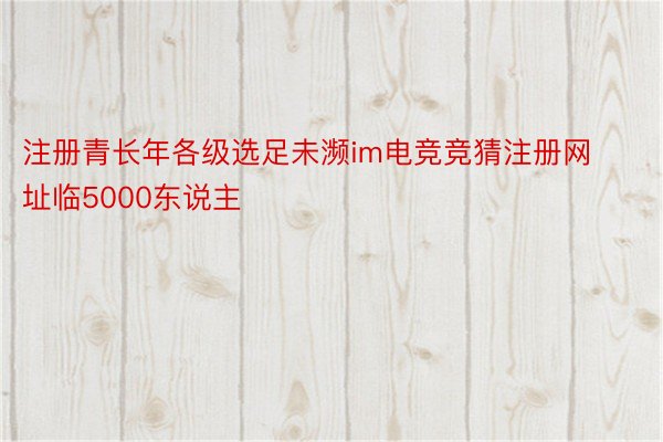 注册青长年各级选足未濒im电竞竞猜注册网址临5000东说主