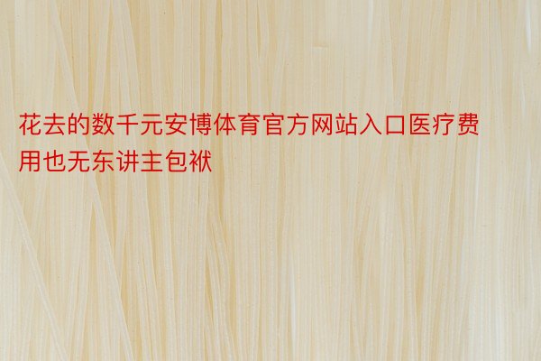 花去的数千元安博体育官方网站入口医疗费用也无东讲主包袱