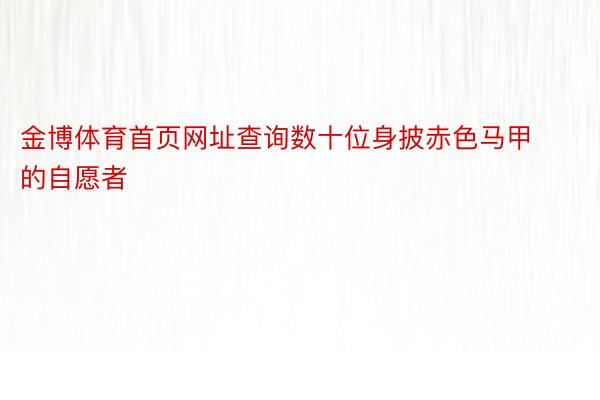 金博体育首页网址查询数十位身披赤色马甲的自愿者