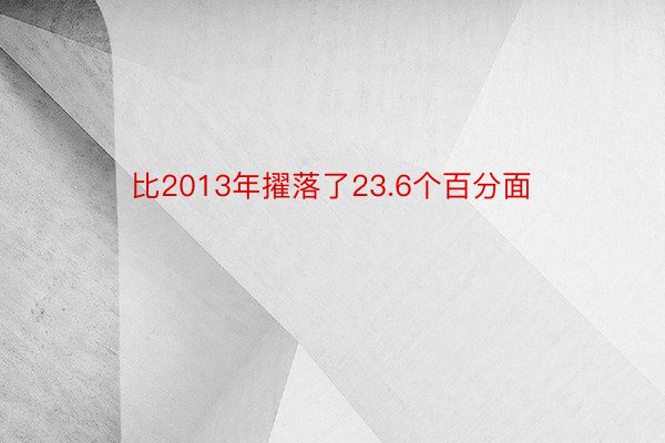 比2013年擢落了23.6个百分面