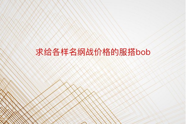 求给各样名纲战价格的服搭bob