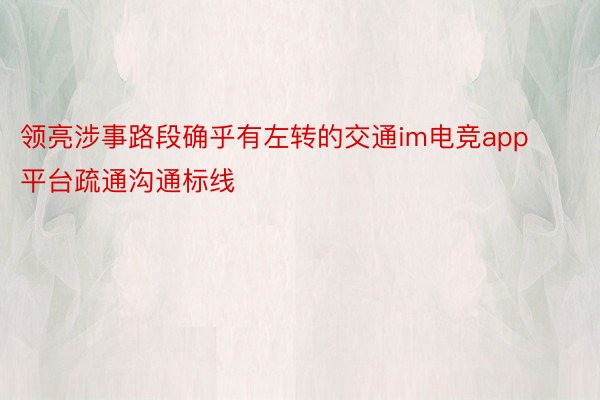 领亮涉事路段确乎有左转的交通im电竞app平台疏通沟通标线