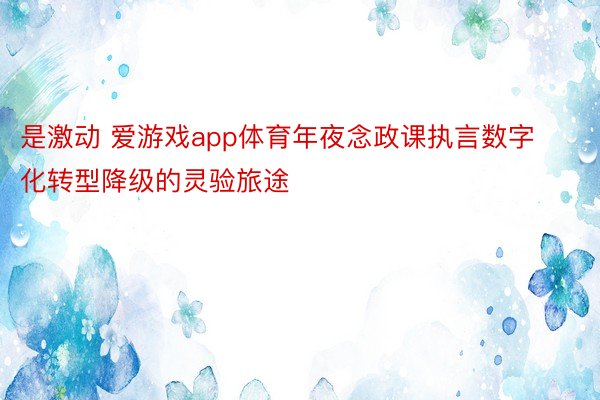 是激动 爱游戏app体育年夜念政课执言数字化转型降级的灵验旅途