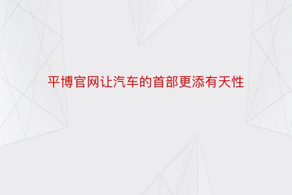 平博官网让汽车的首部更添有天性