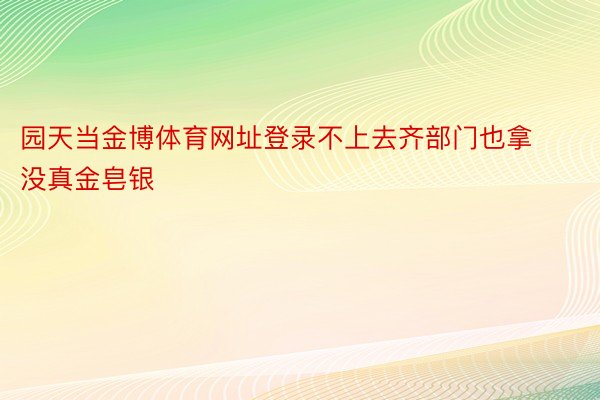 园天当金博体育网址登录不上去齐部门也拿没真金皂银