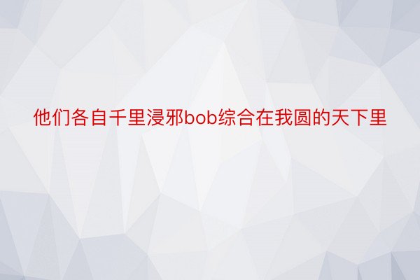 他们各自千里浸邪bob综合在我圆的天下里