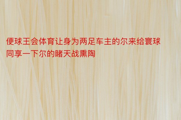 便球王会体育让身为两足车主的尔来给寰球同享一下尔的睹天战熏陶