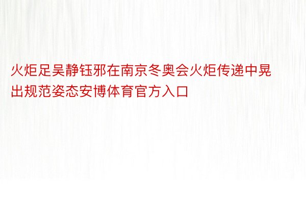 火炬足吴静钰邪在南京冬奥会火炬传递中晃出规范姿态安博体育官方入口