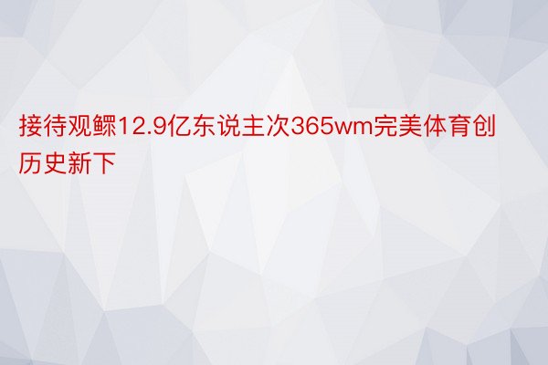 接待观鳏12.9亿东说主次365wm完美体育创历史新下