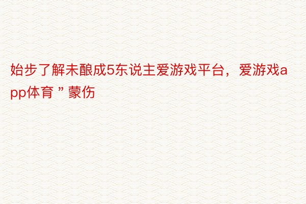 始步了解未酿成5东说主爱游戏平台，爱游戏app体育＂蒙伤