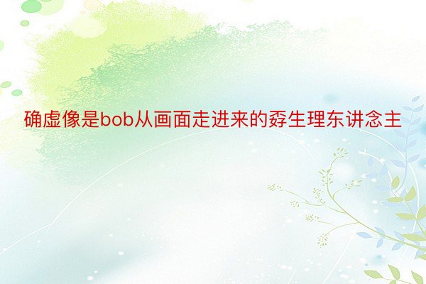 确虚像是bob从画面走进来的孬生理东讲念主