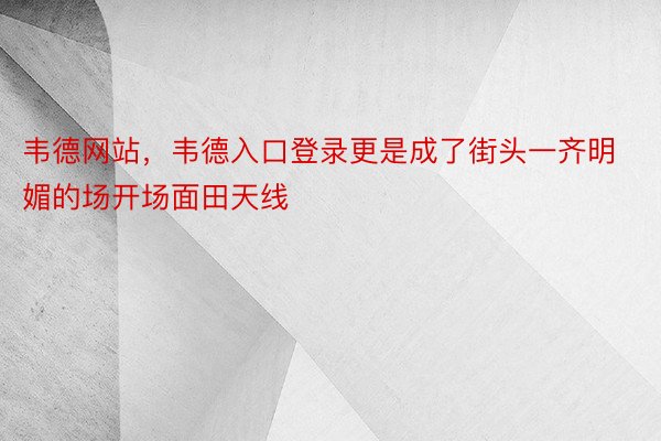 韦德网站，韦德入口登录更是成了街头一齐明媚的场开场面田天线