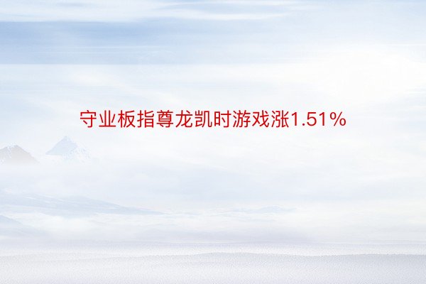 守业板指尊龙凯时游戏涨1.51%