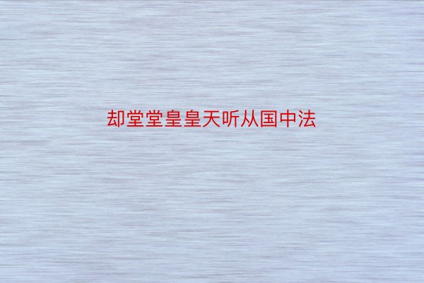 却堂堂皇皇天听从国中法