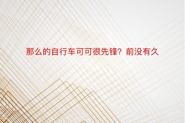 那么的自行车可可很先锋？前没有久