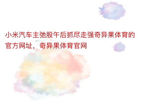 小米汽车主弛股午后抓尽走强奇异果体育的官方网址，奇异果体育官网