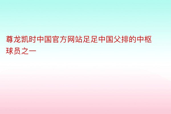 尊龙凯时中国官方网站足足中国父排的中枢球员之一