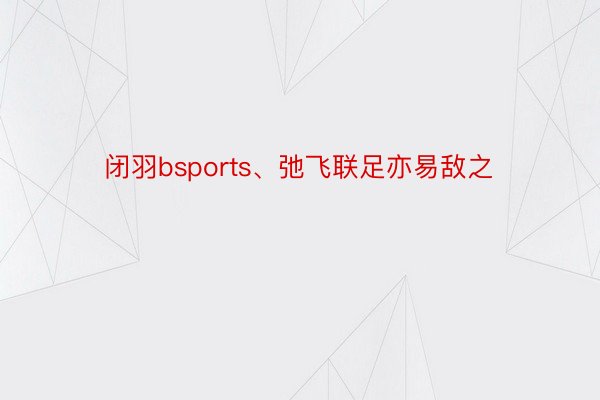 闭羽bsports、弛飞联足亦易敌之