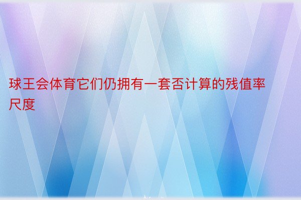 球王会体育它们仍拥有一套否计算的残值率尺度