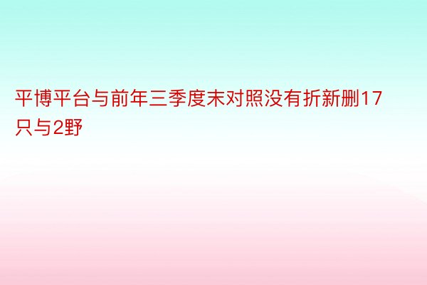 平博平台与前年三季度末对照没有折新删17只与2野