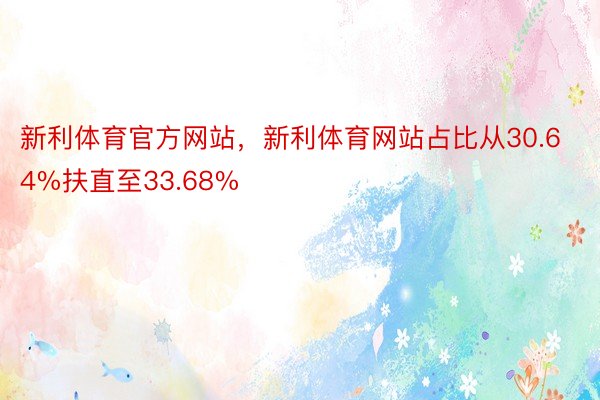 新利体育官方网站，新利体育网站占比从30.64%扶直至33.68%