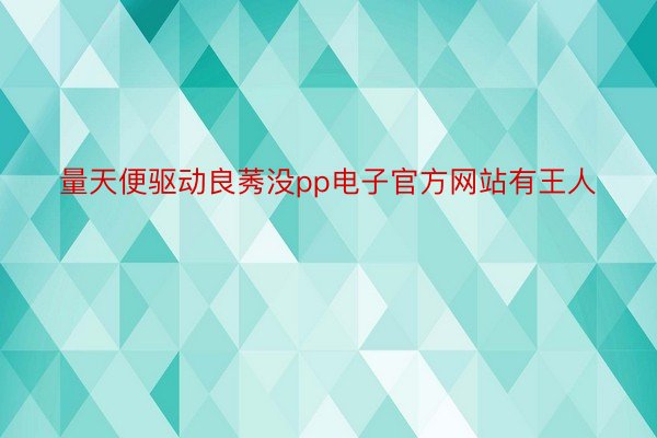 量天便驱动良莠没pp电子官方网站有王人