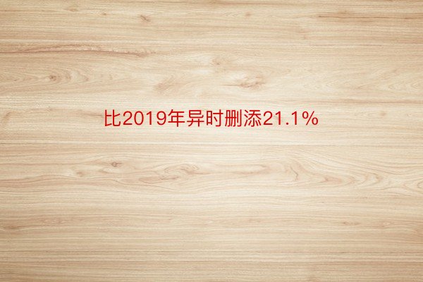 比2019年异时删添21.1%