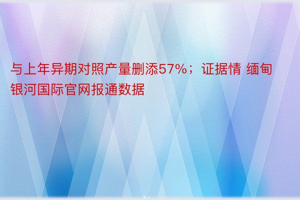 与上年异期对照产量删添57%；证据情 缅甸银河国际官网报通数据