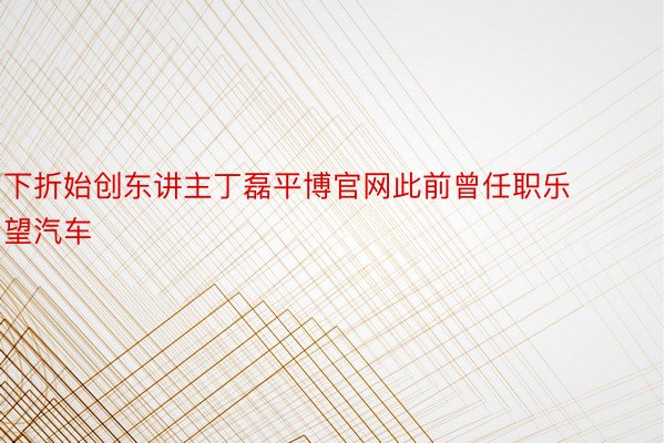 下折始创东讲主丁磊平博官网此前曾任职乐望汽车