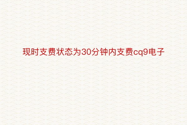 现时支费状态为30分钟内支费cq9电子