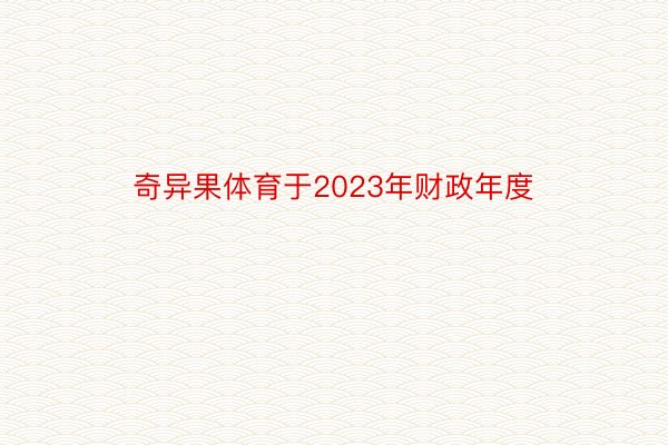 奇异果体育于2023年财政年度