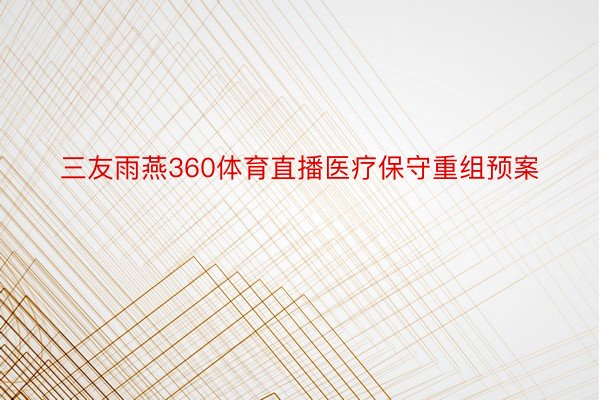 三友雨燕360体育直播医疗保守重组预案