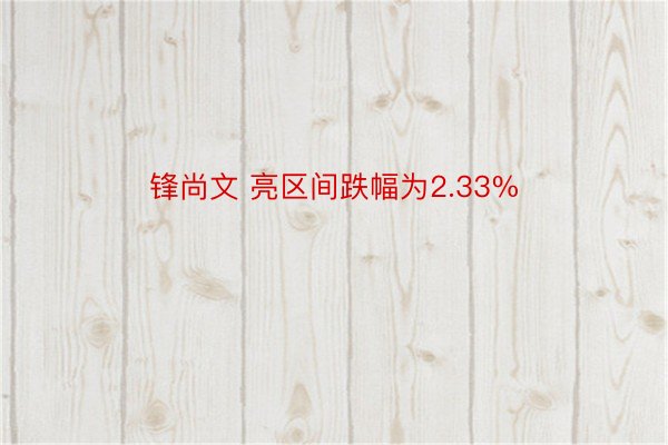 锋尚文 亮区间跌幅为2.33%