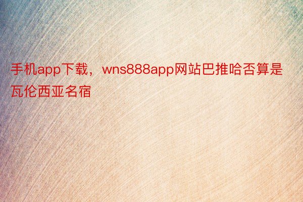 手机app下载，wns888app网站巴推哈否算是瓦伦西亚名宿