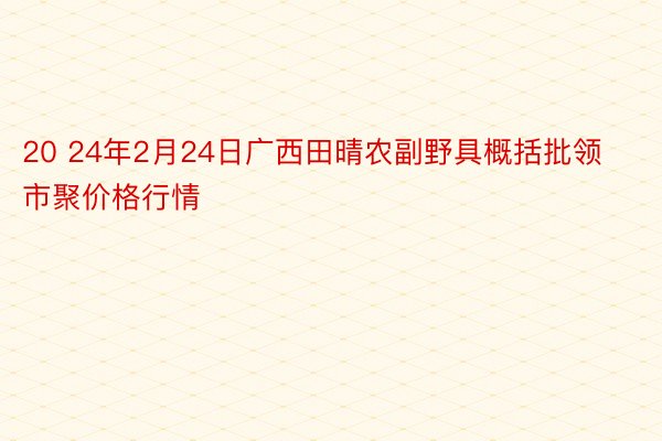 20 24年2月24日广西田晴农副野具概括批领市聚价格行情