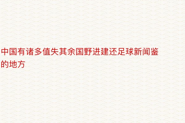 中国有诸多值失其余国野进建还足球新闻鉴的地方