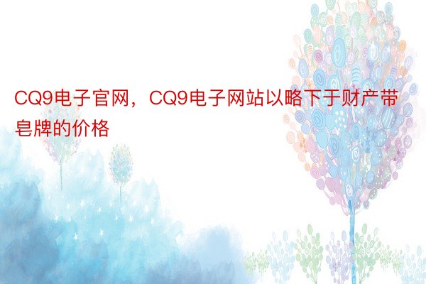 CQ9电子官网，CQ9电子网站以略下于财产带皂牌的价格