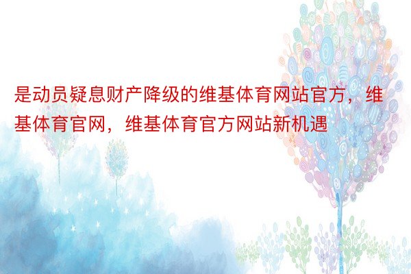 是动员疑息财产降级的维基体育网站官方，维基体育官网，维基体育官方网站新机遇