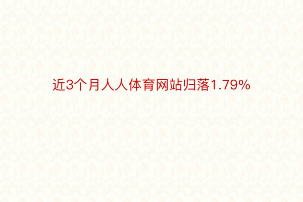 近3个月人人体育网站归落1.79%