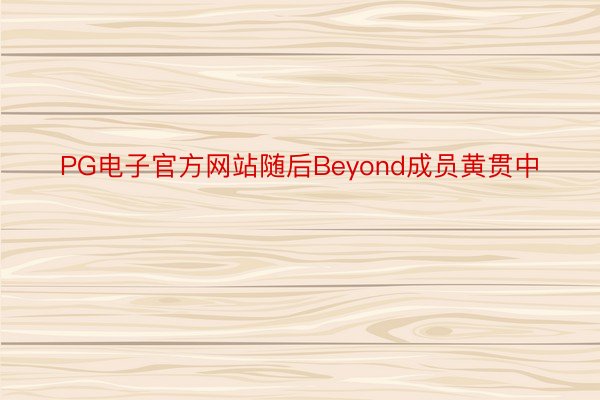 PG电子官方网站随后Beyond成员黄贯中