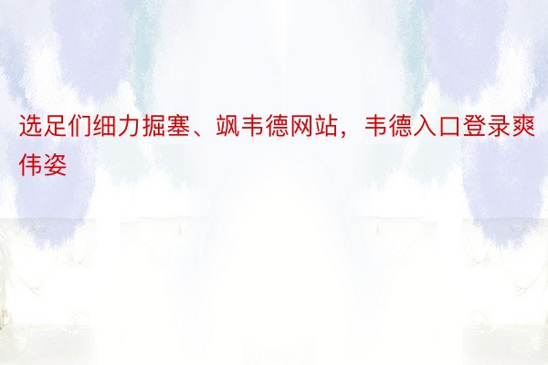 选足们细力掘塞、飒韦德网站，韦德入口登录爽伟姿