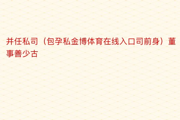 并任私司（包孕私金博体育在线入口司前身）董事善少古