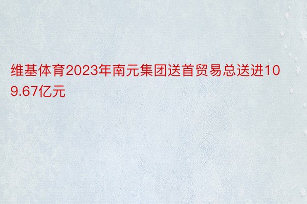 维基体育2023年南元集团送首贸易总送进109.67亿元