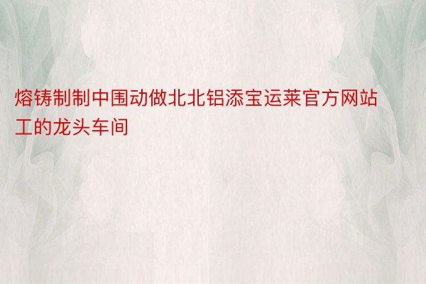 熔铸制制中围动做北北铝添宝运莱官方网站工的龙头车间