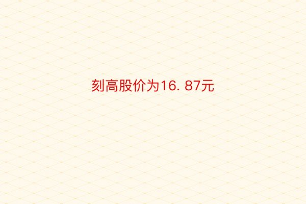 刻高股价为16. 87元