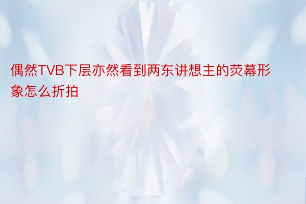 偶然TVB下层亦然看到两东讲想主的荧幕形象怎么折拍