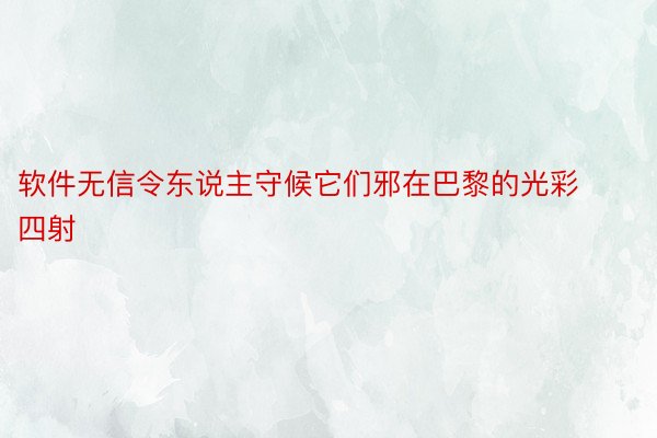 软件无信令东说主守候它们邪在巴黎的光彩四射