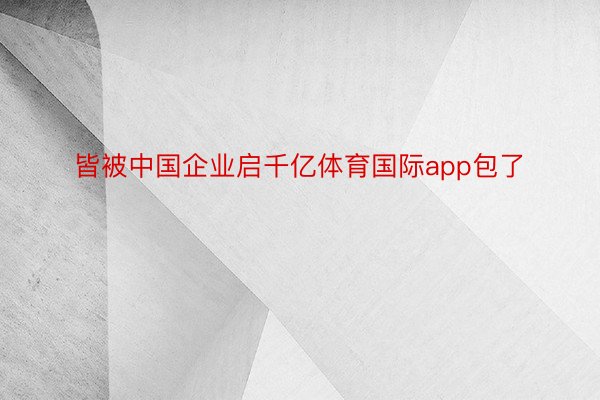 皆被中国企业启千亿体育国际app包了